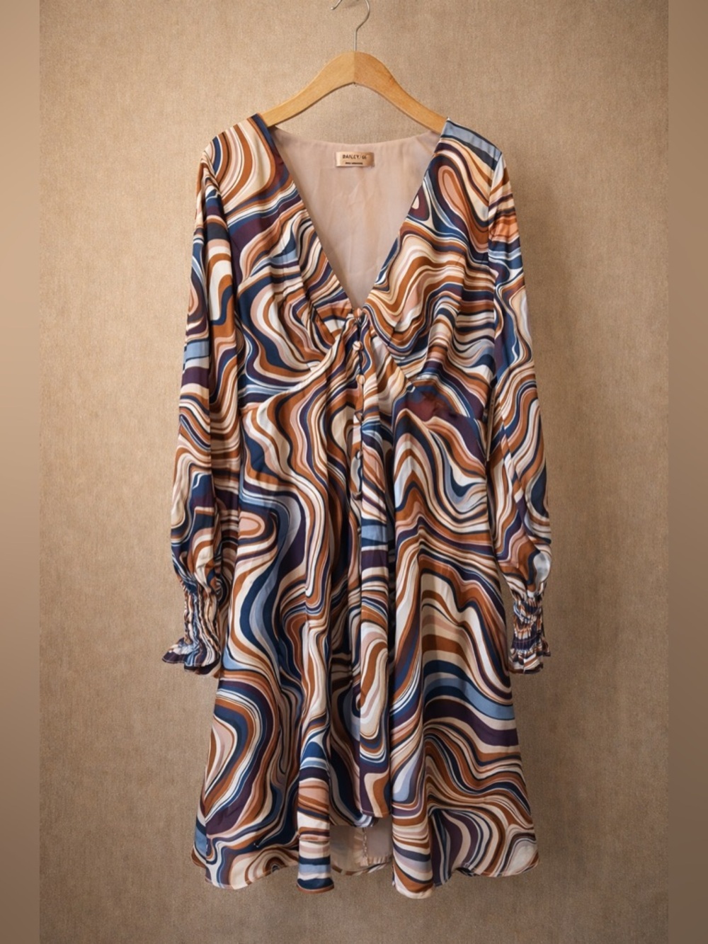 BAILEY 44 Peria Dress Flow Print Retro Psychedelic Boho Mini Dress
